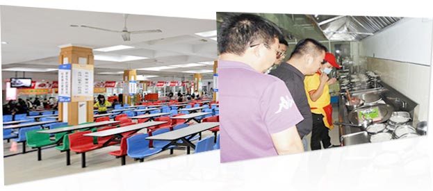 校園考場食堂用餐區、廚房操作間安裝紅外高清監控攝像機