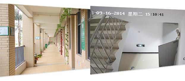 學生宿舍樓層通道、安全樓梯口高清監控